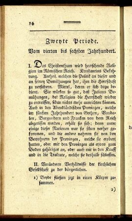 Zweyte Periode. Vom vierten bis sechsten Jahrhundert.