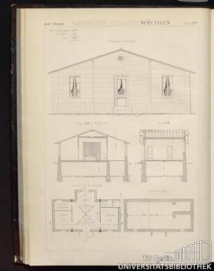 Planche No. 3 Habitations ouvrières spéciales. Élévation à 0.02 p.m.