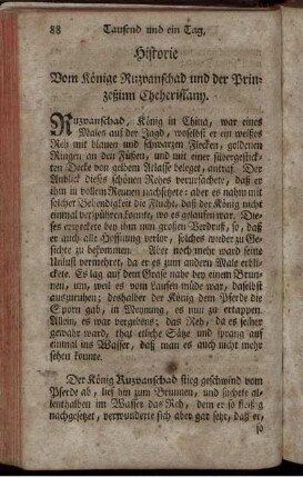 Historie vom Könige Ruzvanschad und der Prinzessinn Cheheristany