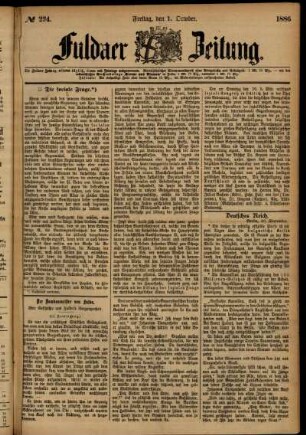 Ausgabe vom Freitag, den 01. Oktober 1886.