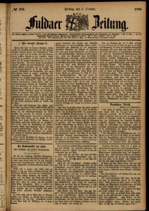 Ausgabe vom Freitag, den 01. Oktober 1886.