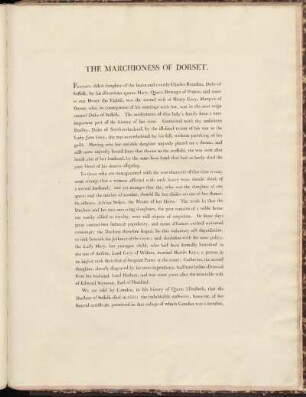 The Marchioness of Dorset.