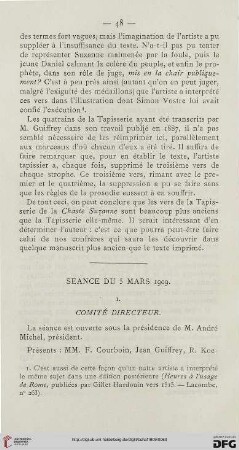 Séance du 5 mars 1909