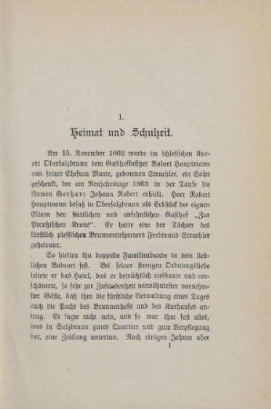I. Heimat und Schulzeit