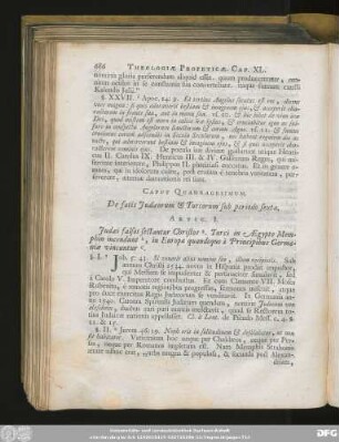Caput Quadragesimum. De fatis Judaeorum & Turcorum sub periodo sexta
