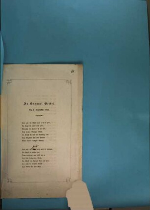 An Emanuel Geibel : am 5. Dezember 1852