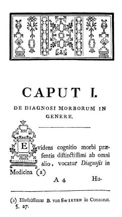 Caput I. De Diagnosi Morborum In Genere.