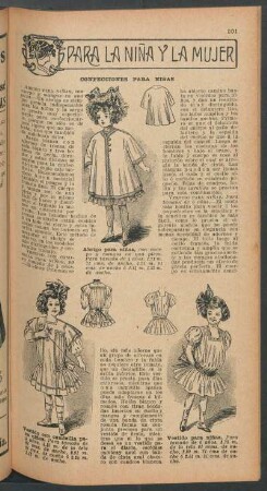 Confecciones para niñas : Para la niña y la mujer