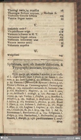 Sphalmata, quae, ob Autoris absentiam, & Typographi incuriam, irrepserunt