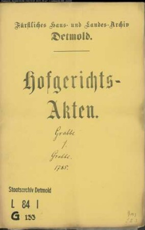 Grabbe, Kolon zu Heidenbentrup gegen Leibzüchter Grabbe zu Heidenbentup - Herausgabe einer Schuldverschreibung