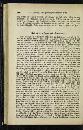 Aus meinen Lern- und Lehrjahren