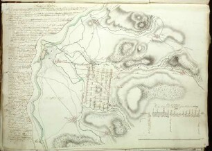 WHK 40 Hessische Revüen und Manöver: Plan der Manöver bei Kassel, 16. Mai 1773