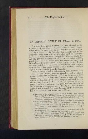 An Imperial Court of Final Appeal.