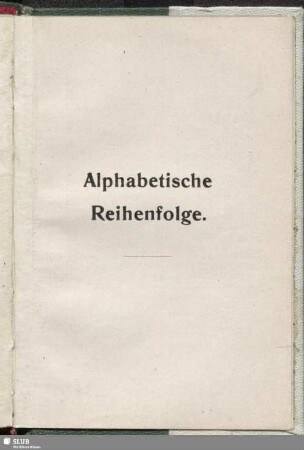 Alphabetische Reihenfolge