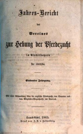 Jahresbericht für das Jahr .... 7. 1863/64 (1865)