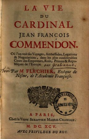 La vie du Cardinal Jean François Commendon