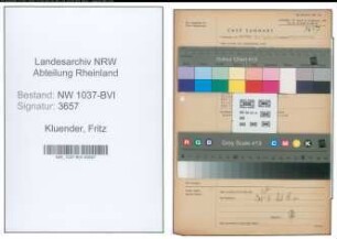 Entnazifizierung Fritz Kluender , geb. 18.10.1895 (Stadtinspektor)
