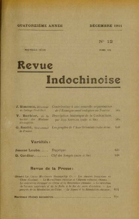 Décembre 1911. No. 12