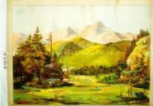 Papiertheaterdekoration Gebirgsgegend