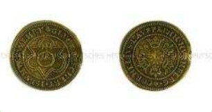 Nürnberger Rechenpfennig mit Reichsapfel von Cornelius Lauffer (lateinisch/deutsch)