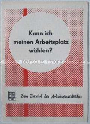 Propagandaschrift des FDGB zur Diskussion um das Arbeitsgesetzbuch der DDR