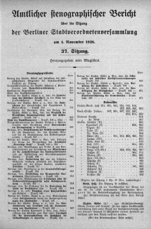 Sitzung 37, 4. November 1926