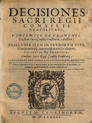 Decisiones sacri regii consilii Neapolitani, [1]