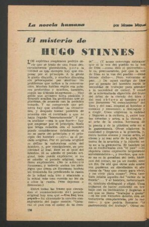 El misterio de Hugo Stinnes : La novela humana