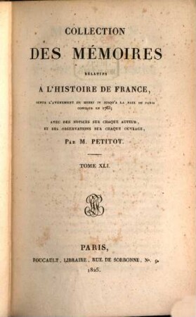 Collection des mémoires relatifs à l'histoire de France, 41. Mémoires de Mademoiselle de Montpensier, Tome II