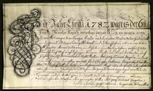 Taufbrief 1782