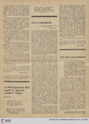 Alles aus Liebe zur Kunst