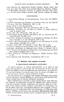 VI. Malettie delle capsule surrenali.