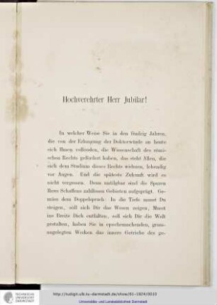 Hochverehrter Herr Jubilar!