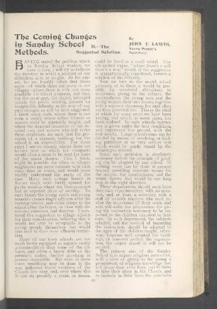 The coming changes in sunday school methodes
