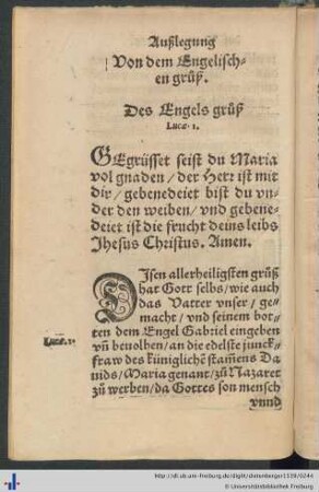 Außlegung deß Engelischen gruß