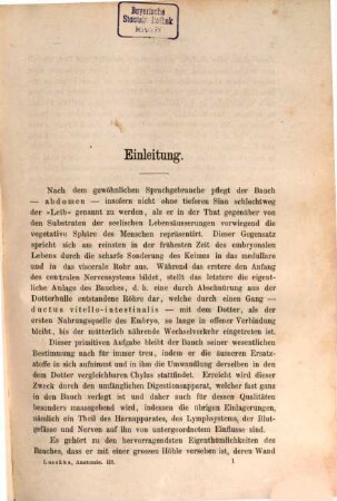 Die Anatomie des Menschen in Rücksicht auf die Bedürfnisse der praktischen Heilkunde, 2,1. Die Anatomie des menschlichen Bauches