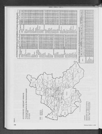Vorläufiges Endergebnis der Bezirksversammlungswahl am 2. Juni 1991 nach Stadtteilen in Prozent (ohne Briefwahl)