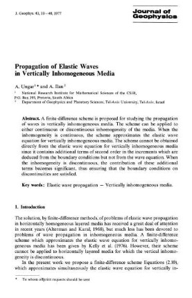 Propagation of elastic waves in vertically inhomogeneous media
