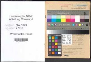 Entnazifizierung Ernst Weismantel , geb. 11.04.1899 (Schlosser)