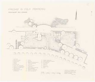 Friedhof Stolp: Grundriss Einganslösung 1:200