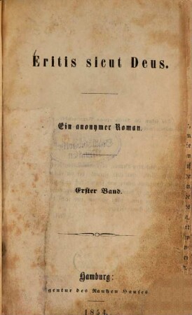 Eritis sicut Deus : ein anonymer Roman, 1
