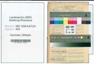 Entnazifizierung Wilhelm Hommen , geb. 04.01.1893 (Kesselbauer)