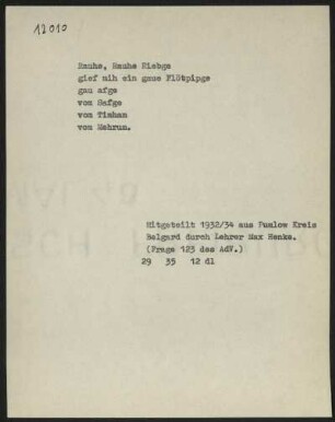 Rauhe, Rauhe Riebge