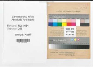 Entnazifizierung Adolf Wenzel , geb. 04.10.1875 (Leutnant)