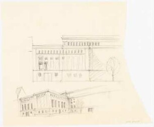 Haus der 109. SS Standarte (?), Posen: Entwurf Ansicht, perspektivische Ansicht
