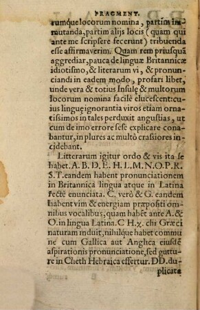 Commentarioli Britannicae descriptionis fragmentum