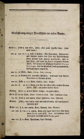 Verbesserung einiger Druckfehler im ersten Bande
