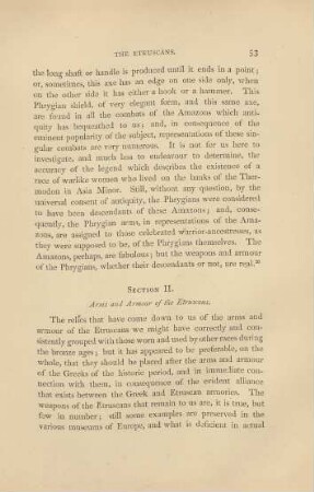 Section II. - Arms and armour of the Etruscans