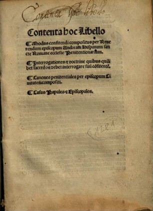 Contenta hoc Libello Modus confitendi