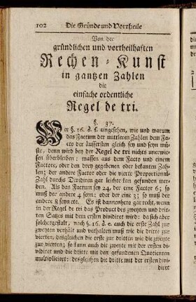 ...die einfache ordentliche Regel de tri.